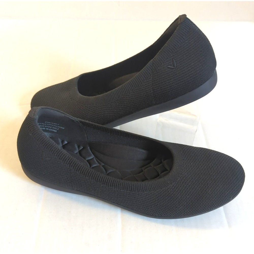 VIVAIA Claire Walker Black Round Toe Knit Ballet Waterproof Flats 41 US 9.5 Walk